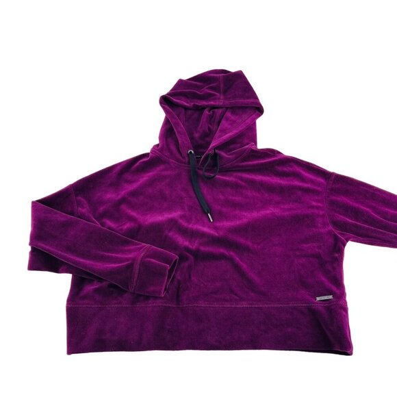 Calvin Klein Performance Tops - Calvin Klein Performance Womens Hoodie Velour Velvet Purple Size Large cropped